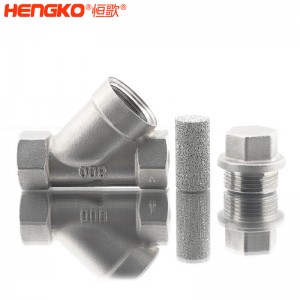 恒歌定制316L粉末燒結不銹鋼Y型過濾器耐腐蝕易清洗，用于化工行業